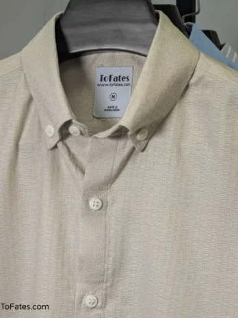 Full Sleeve Textured Shirt | Desert Sand Beige